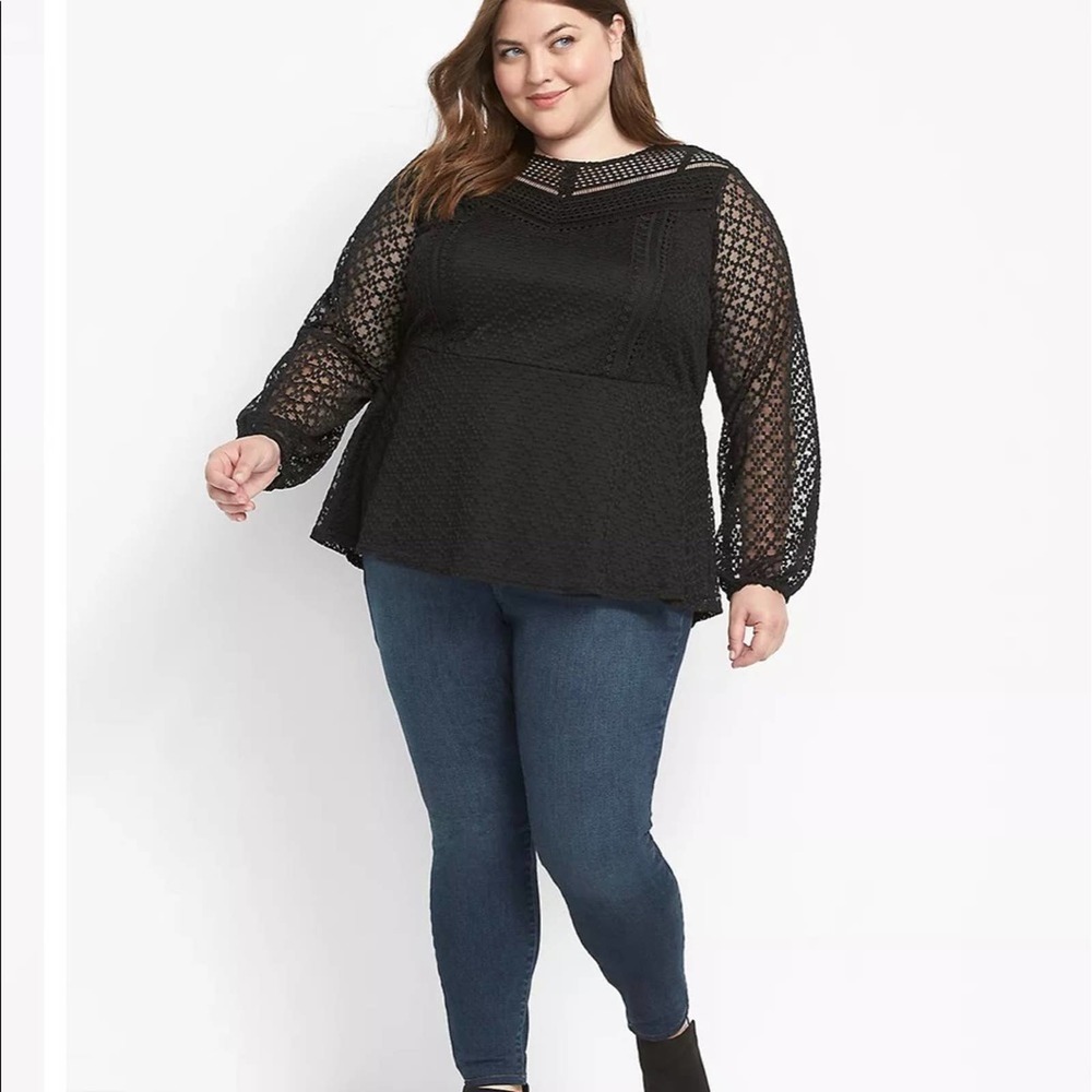 Lane Bryant Women’s Black Peplum blouse